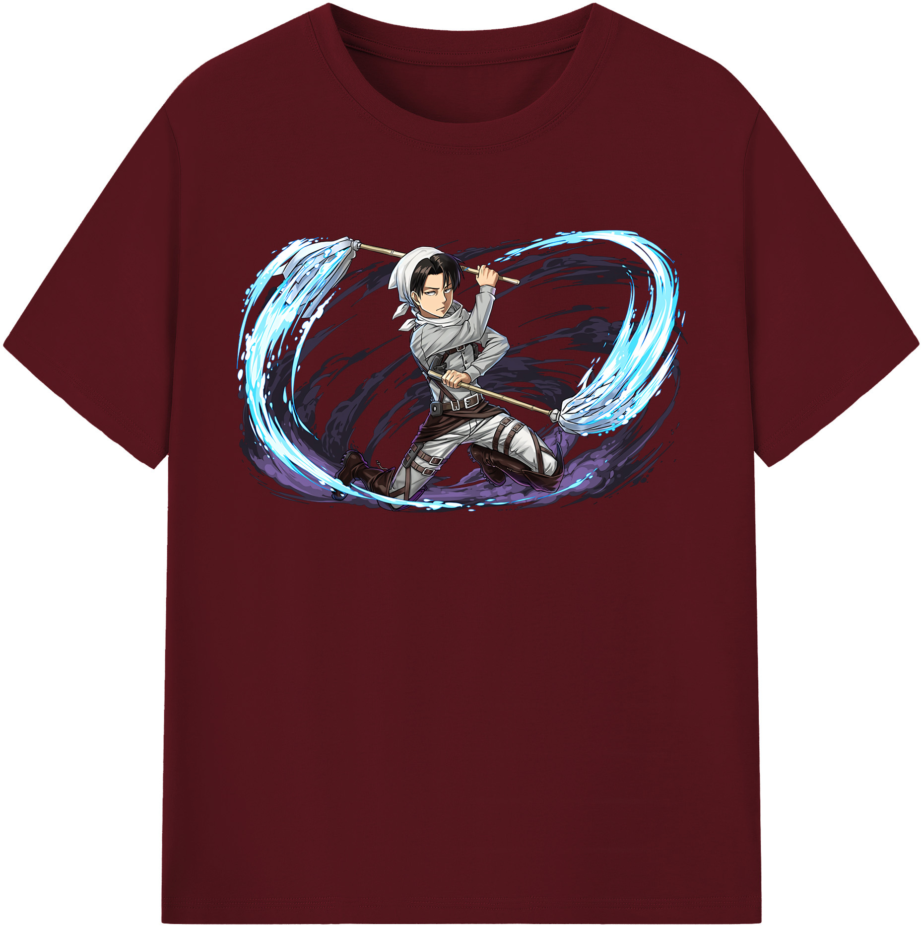 （画像用） 進撃の巨人 リヴァイ·アッカーマン Attack on Titan Levi Ackerman 綿100％半袖Tシャツ（フロントプリント）